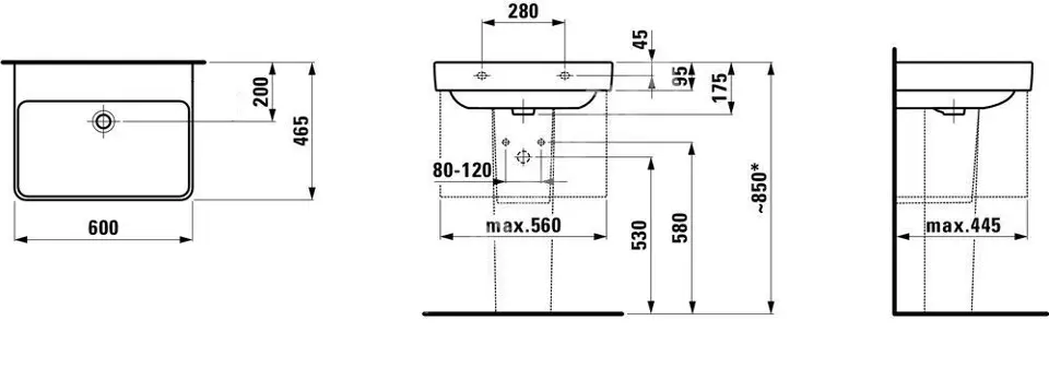 Laufen - Pro S - Mosdó - H8169634001091 – 2. kép