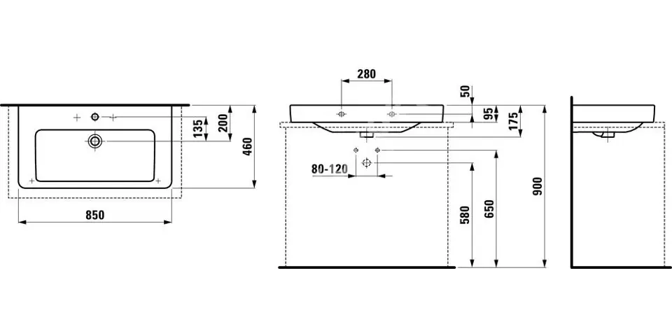 Laufen - Pro S - Mosdó - H8169654001041 – 2. kép