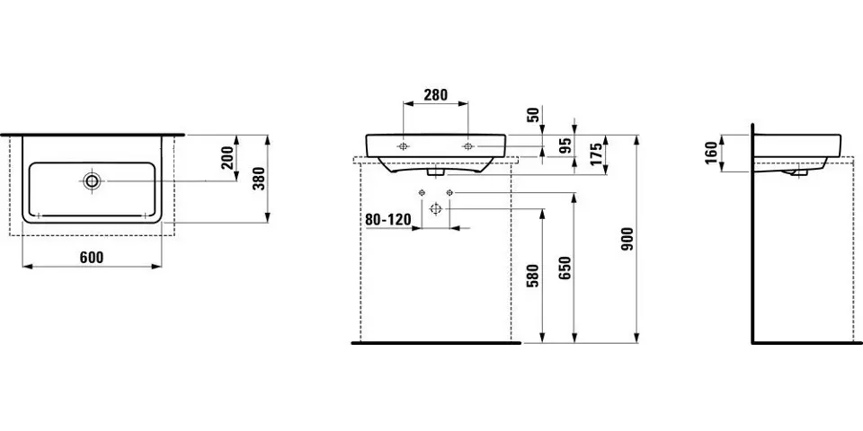 Laufen - Pro S - Mosdó - H8179590001421 – 2. kép