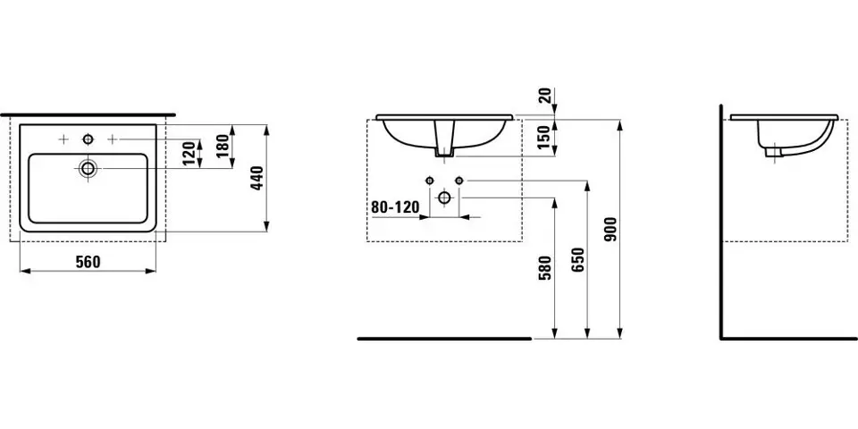 Laufen - Pro S - Mosdó - H8189630001081 – 2. kép