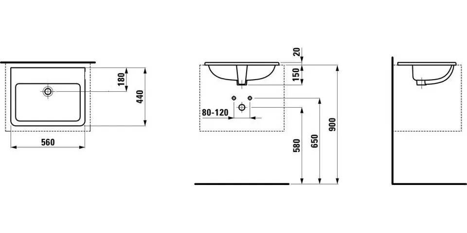 Laufen - Pro S - Mosdó - H8189634001091 – 2. kép