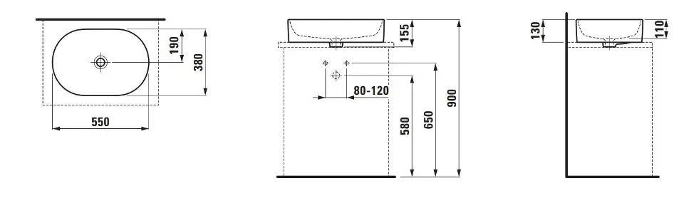 Laufen - Savoy - Mosdó - H8129440001121 – 2. kép