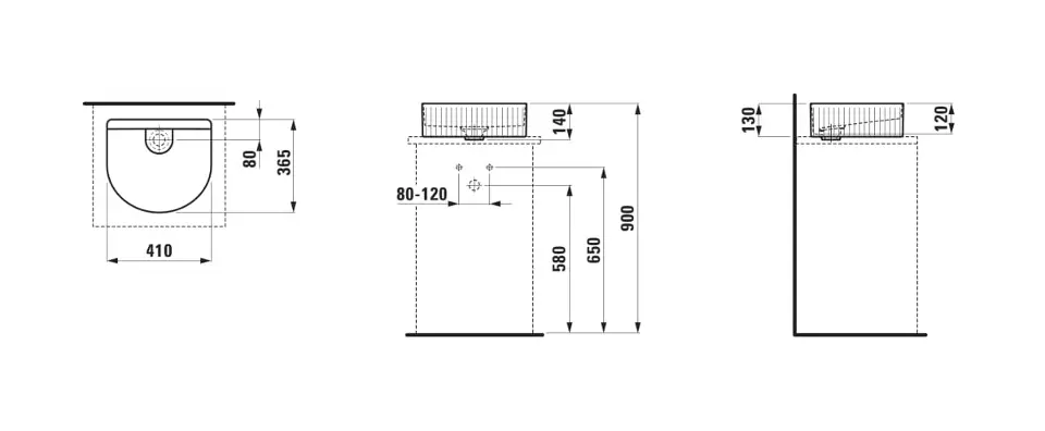 Laufen - Sonar - Mosdó - H8123434001121 – 2. kép
