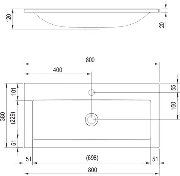 Ravak - Clear - Mosdó - XJJ01180000 – 2. kép