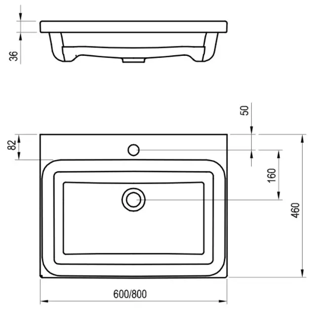 Ravak - Comfort - Mosdó - XJX01280001 – 2. kép