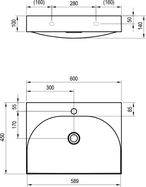Ravak - Lite - Mosdó - XJX01260004 – 2. kép