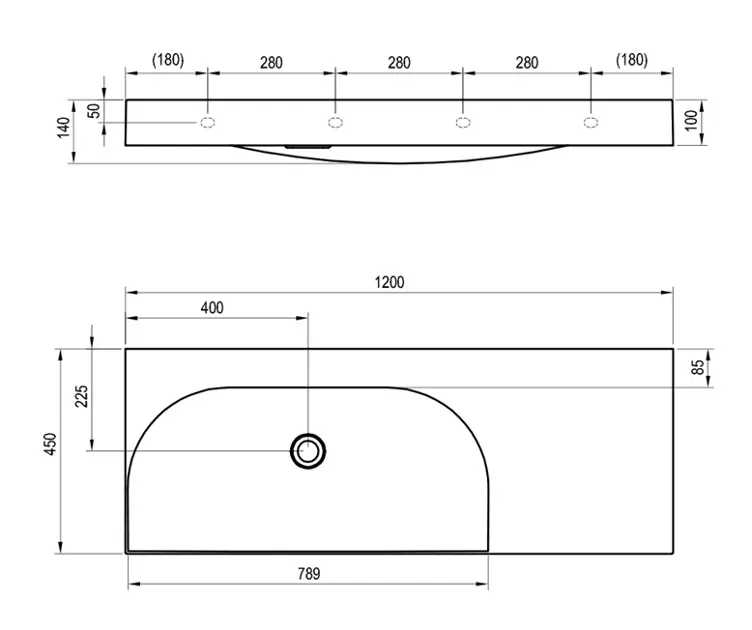 Ravak - Lite - Mosdó - XJXP1312000 – 2. kép