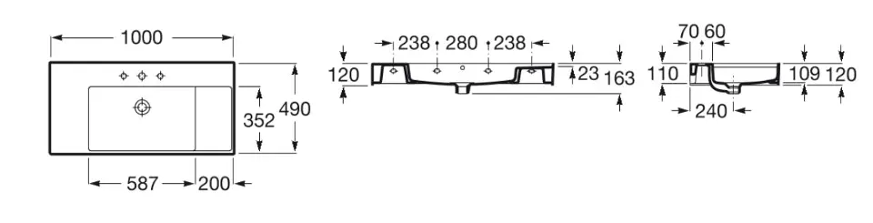 Roca - Inspira - Mosdó - A32752A000 – 2. kép