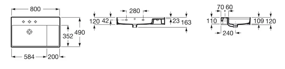 Roca - Inspira - Mosdó - A32752B000 – 2. kép