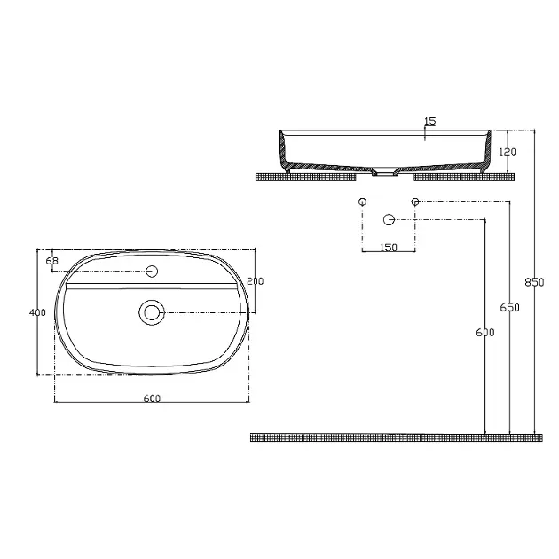 Sapho - Isvea - Mosdó - 10NF65060-2P – 2. kép