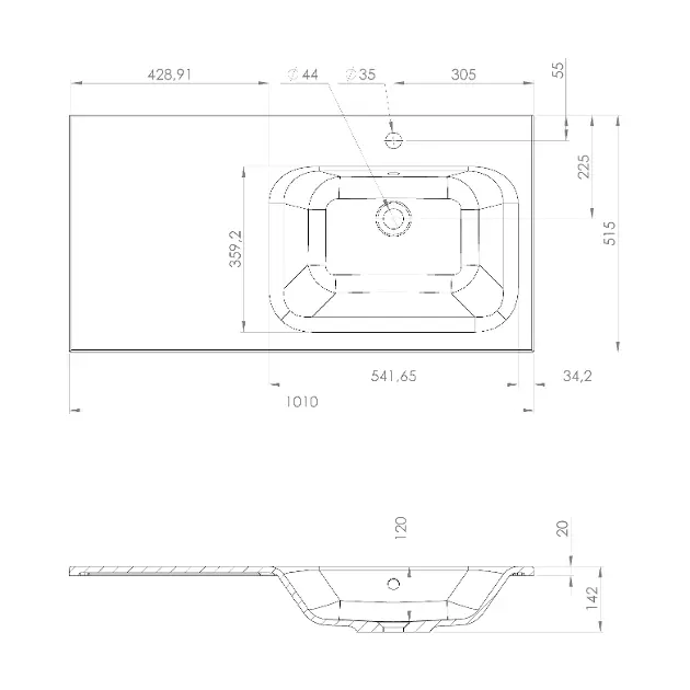 Sapho - Washbasins - Mosdó - AC101R – 2. kép