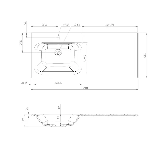Sapho - Washbasins - Mosdó - AC121L – 2. kép