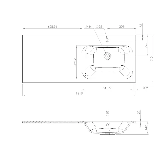 Sapho - Washbasins - Mosdó - AC121R – 2. kép