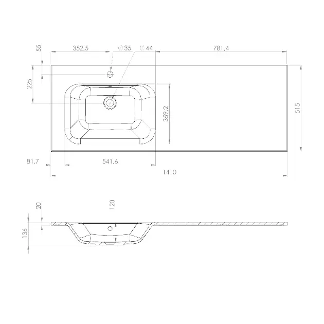 Sapho - Washbasins - Mosdó - AC141L – 2. kép
