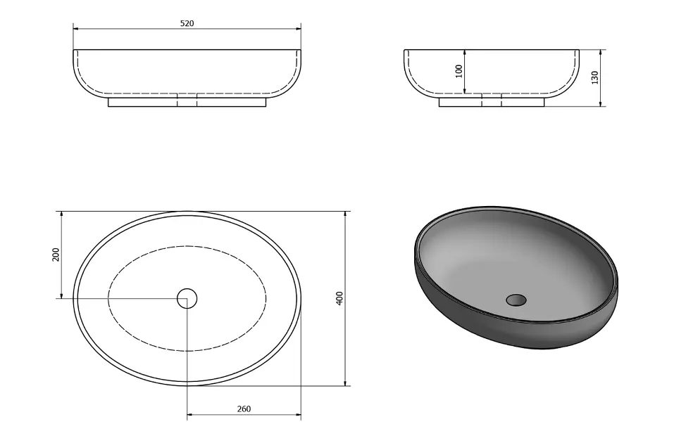 Sapho - Washbasins - Mosdó - AR433 – 2. kép