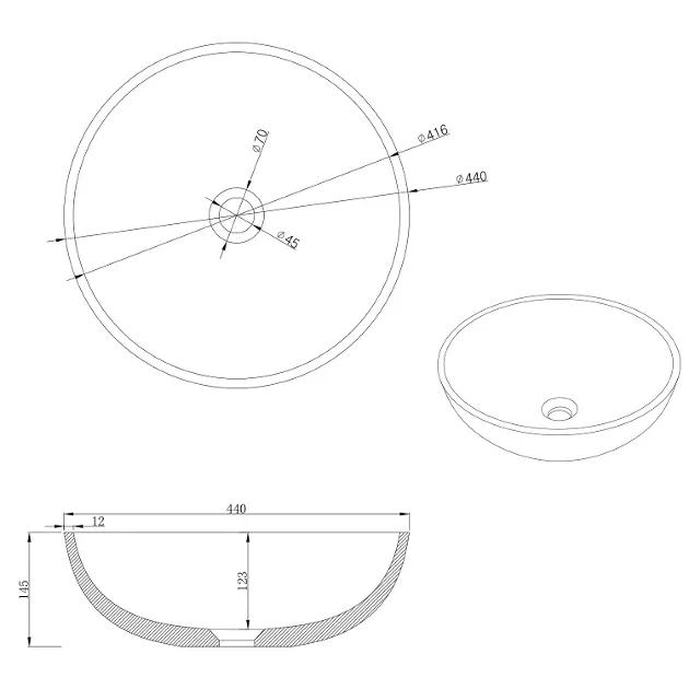 Sapho - Washbasins - Mosdó - AR436 – 2. kép
