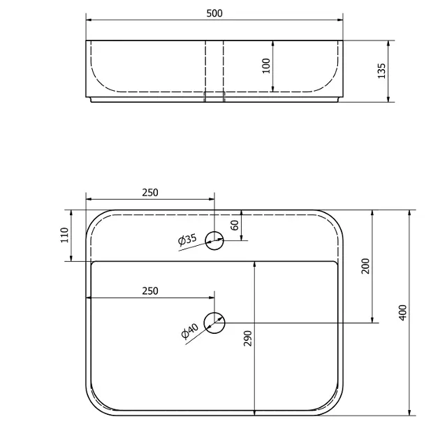 Sapho - Washbasins - Mosdó - AR452 – 2. kép