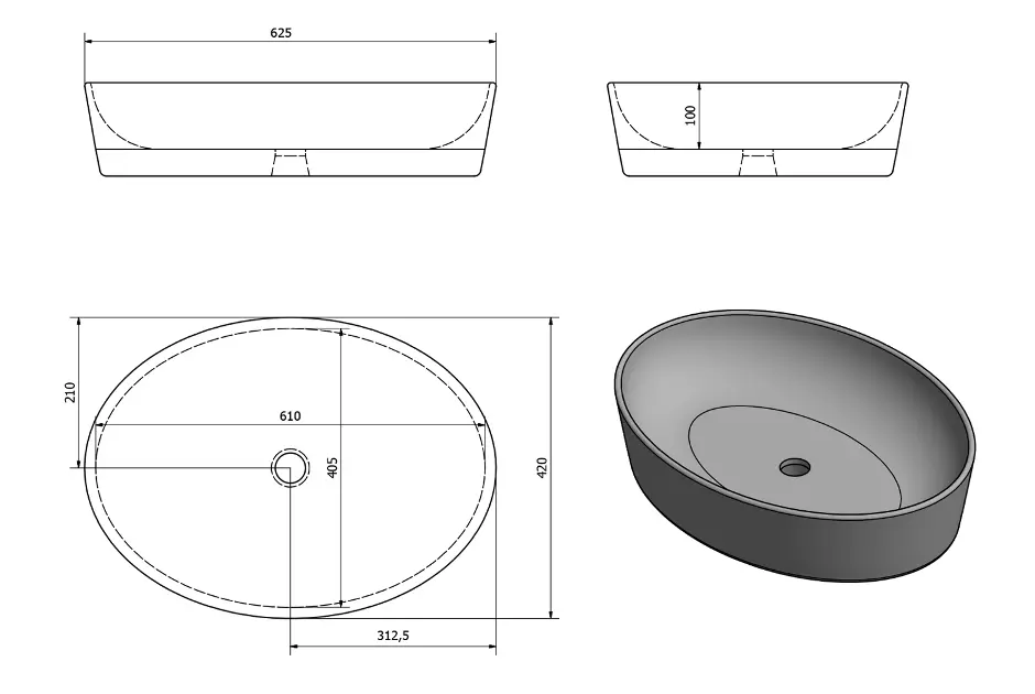 Sapho - Washbasins - Mosdó - AR457 – 2. kép
