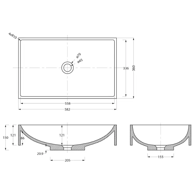 Sapho - Washbasins - Mosdó - AR472 – 2. kép
