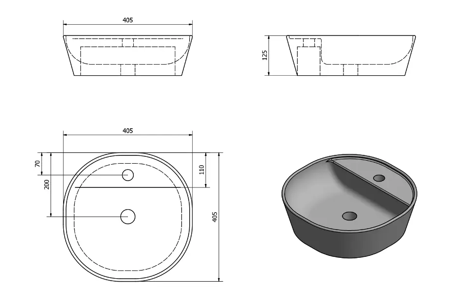 Sapho - Washbasins - Mosdó - AR491 – 2. kép