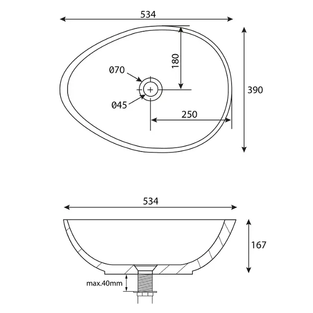Sapho - Washbasins - Mosdó - BH7001 – 2. kép