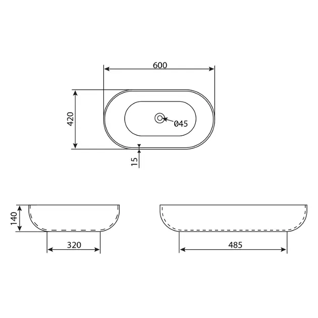 Sapho - Washbasins - Mosdó - CA590 – 2. kép
