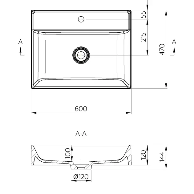 Sapho - Washbasins - Mosdó - TW060 – 2. kép