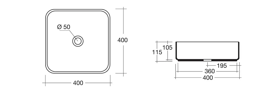 Sapho - Washbasins - Mosdó - WH050 – 2. kép