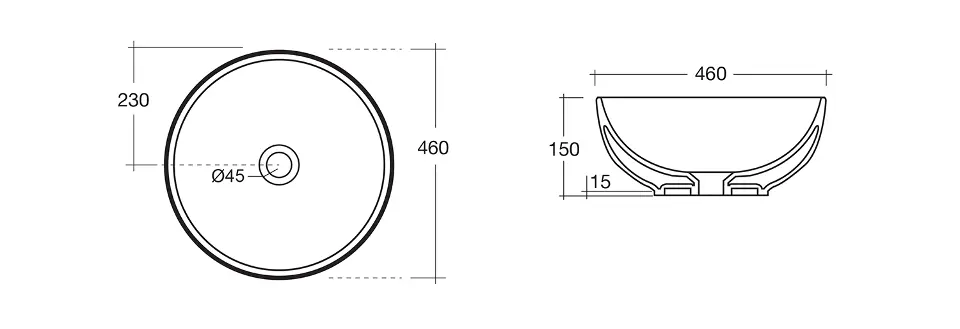 Sapho - Washbasins - Mosdó - WH060 – 2. kép