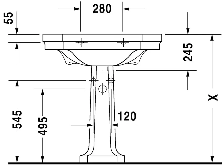 Duravit - 1930 - Mosdóláb és szifontakaró - 08579000001 – 2. kép