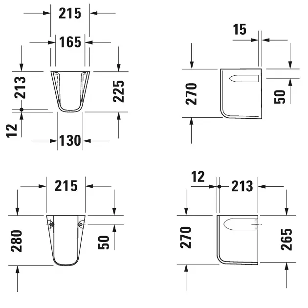 Duravit - D-Code - Mosdóláb és szifontakaró - 08571700002 – 2. kép