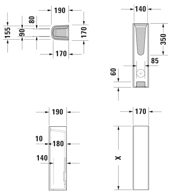 Duravit - D-Code - Mosdóláb és szifontakaró - 08632700002 – 2. kép