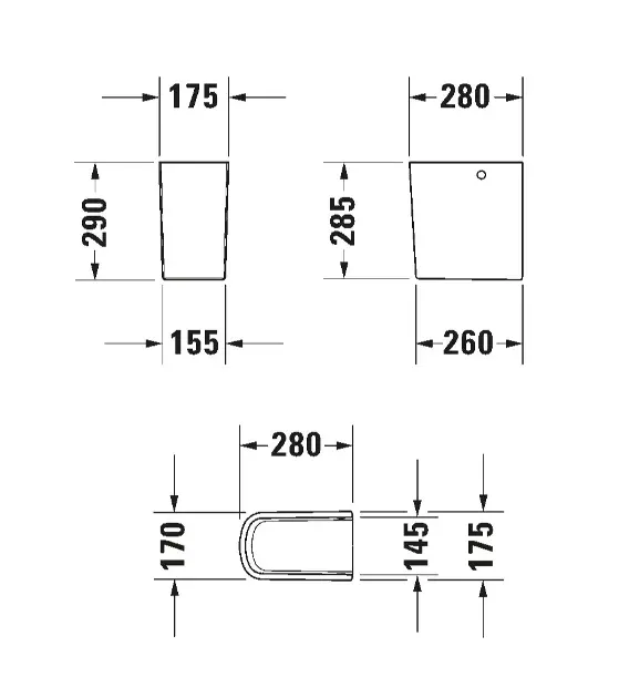 Duravit - D-Neo - Mosdóláb és szifontakaró - 0858430000 – 2. kép