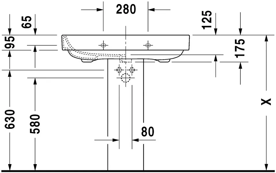 Duravit - Happy D.2 - Mosdóláb és szifontakaró - 0858270000 – 2. kép
