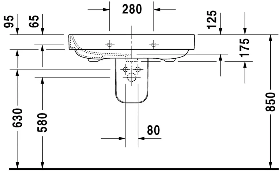 Duravit - Happy D.2 - Mosdóláb és szifontakaró - 0858280000 – 2. kép