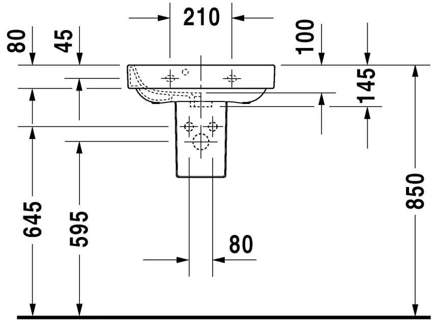 Duravit - Happy D.2 - Mosdóláb és szifontakaró - 0858320000 – 2. kép