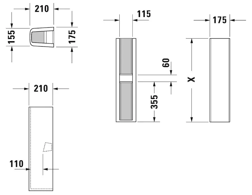 Duravit - ME by Starck - Mosdóláb és szifontakaró - 08583900001 – 2. kép