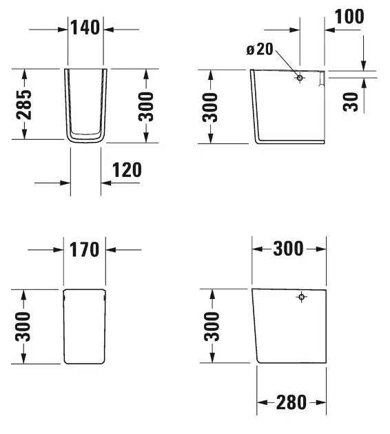 Duravit - ME by Starck - Mosdóláb és szifontakaró - 08584000001 – 2. kép