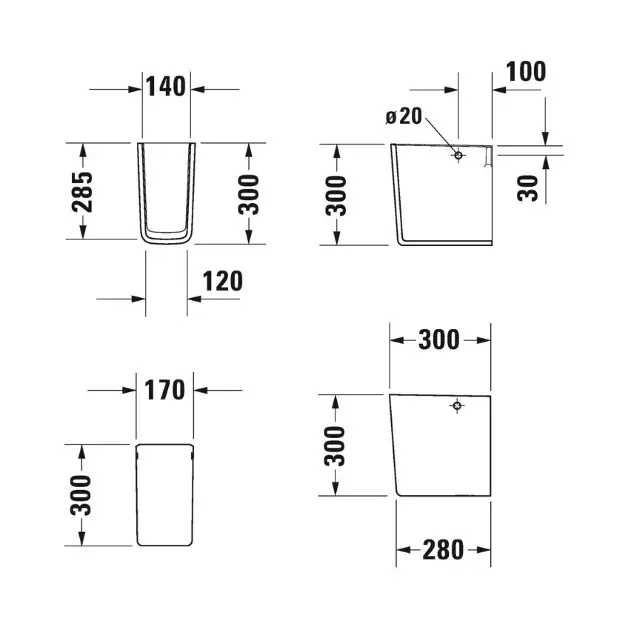 Duravit - ME by Starck - Mosdóláb és szifontakaró - 085840AA00 – 2. kép