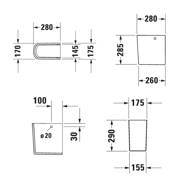 Duravit - Soleil by Starck - Mosdóláb és szifontakaró - 0858460000 – 2. kép