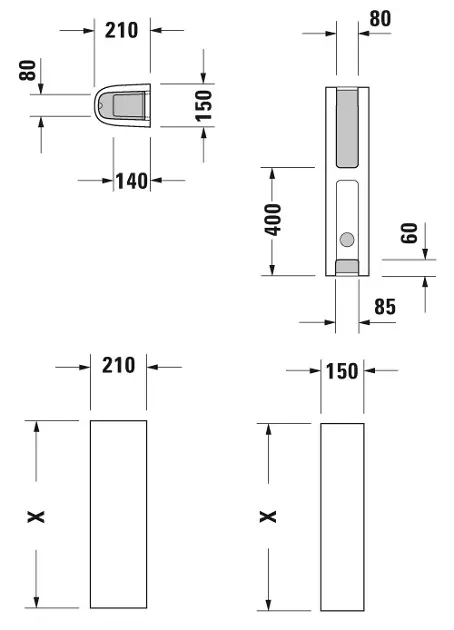 Duravit - Starck 3 - Mosdóláb és szifontakaró - 08651600001 – 2. kép