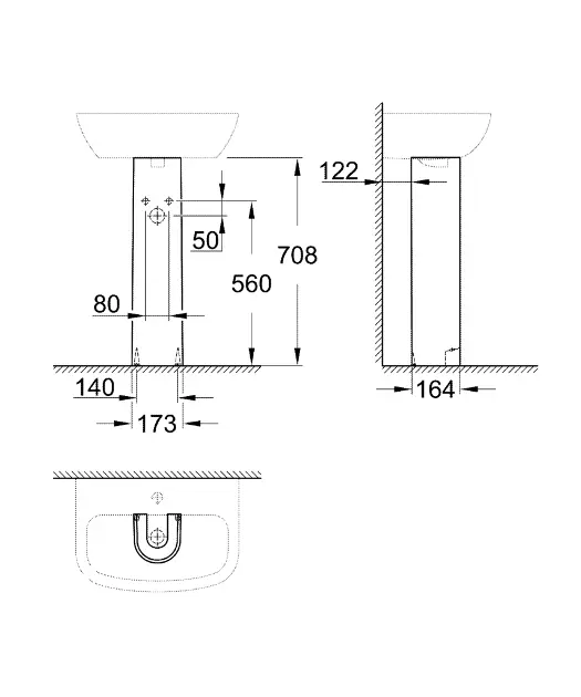 Grohe - Bau Ceramic - Mosdóláb és szifontakaró - 39425000 – 2. kép