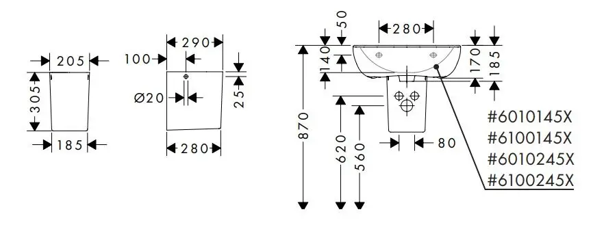 Hansgrohe - GladeLake S - Mosdóláb és szifontakaró - 60104450 – 2. kép