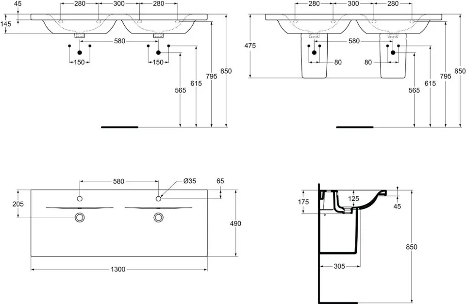 Ideal Standard - Connect - Mosdóláb és szifontakaró - E711301 – 2. kép