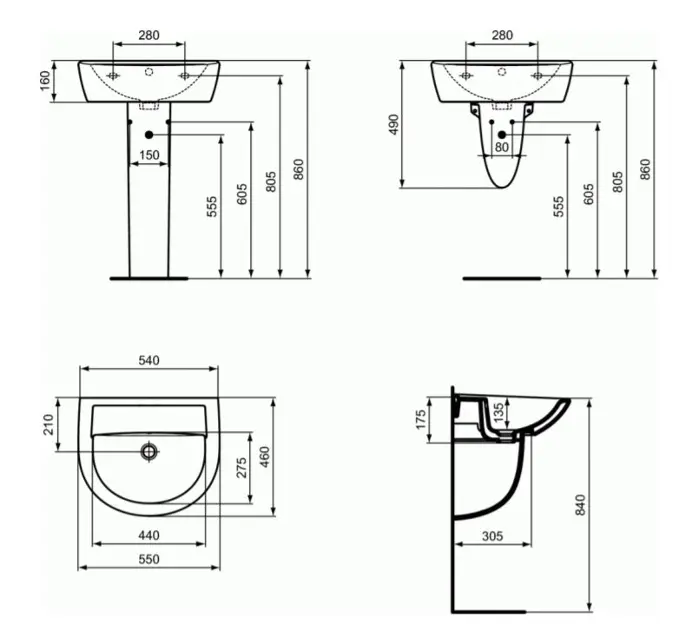 Ideal Standard - Eurovit - Mosdóláb és szifontakaró - W333001 – 2. kép