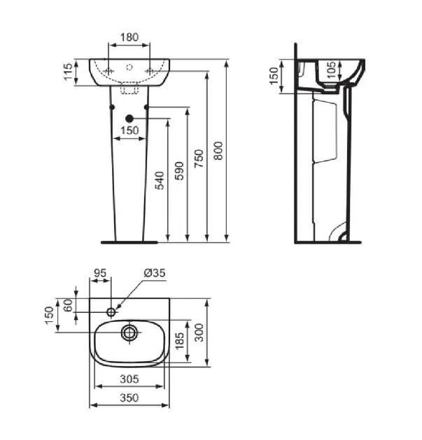 Ideal Standard - i.Life A - Mosdóláb és szifontakaró - T471401 – 2. kép