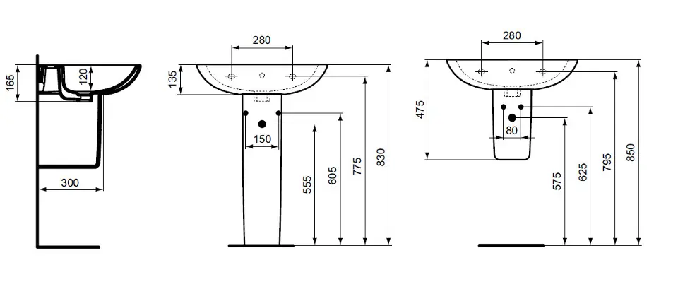 Ideal Standard - Tesi - Mosdóláb és szifontakaró - T033401 – 2. kép