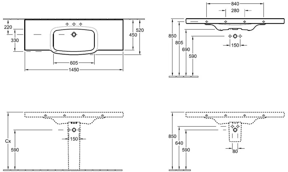 Villeroy & Boch - Subway 2.0 - Mosdóláb és szifontakaró - 52440001 – 3. kép