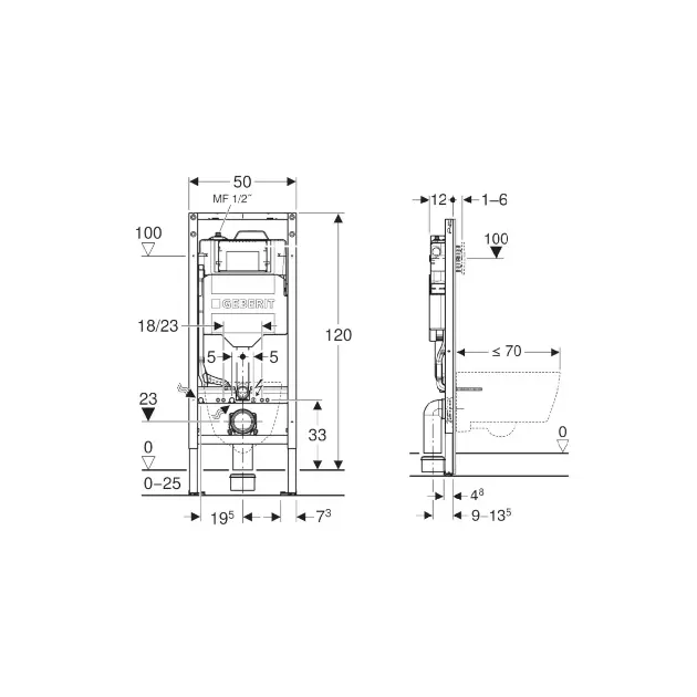Geberit - Duofix - Rejtett tartályok - 111.057.00.2 – 2. kép