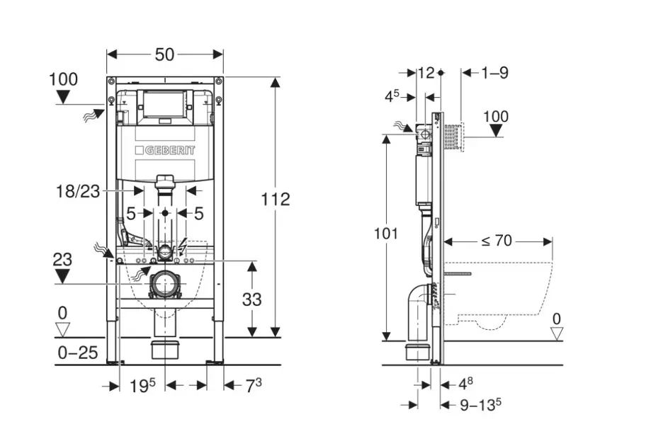 Geberit - Duofix - Rejtett tartályok - 111.060.00.2 – 2. kép